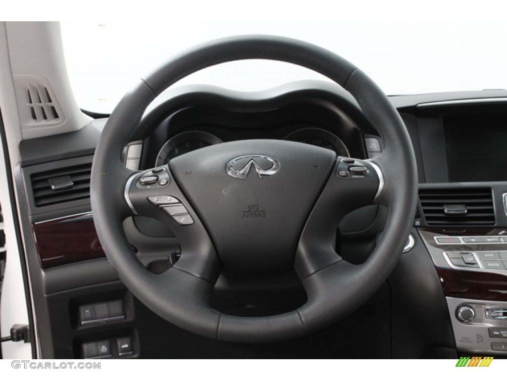 2012 Infiniti M 37x AWD Sedan Graphite Steering Wheel Photo #65709878