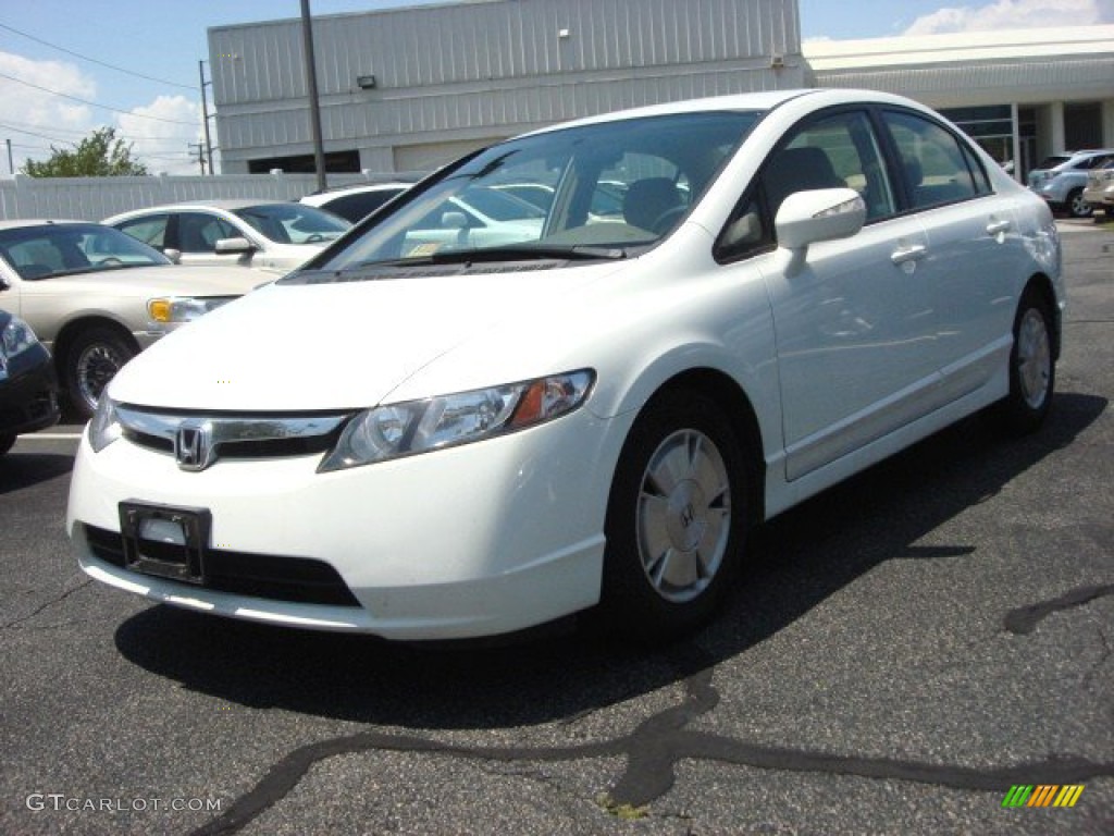 2007 Civic Hybrid Sedan - Taffeta White / Ivory photo #6