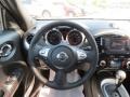 2012 Nissan Juke Black/Red Leather/Silver Trim Interior Steering Wheel Photo