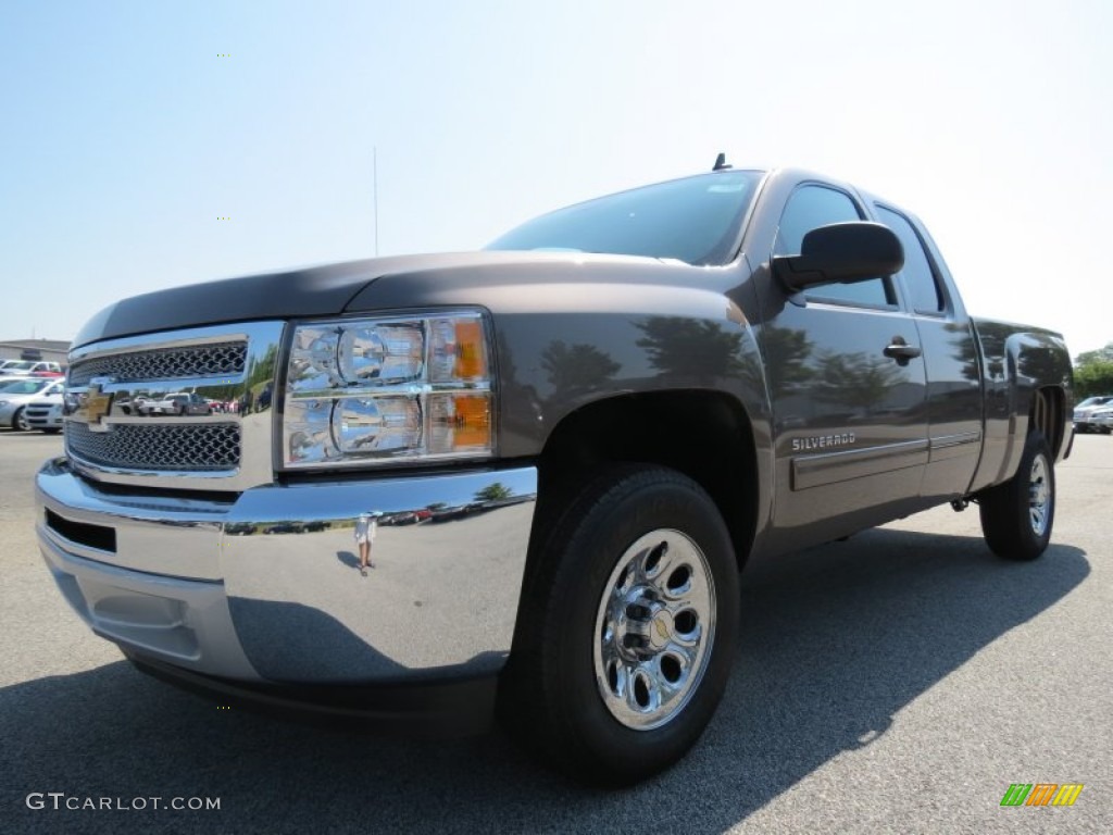 2012 Silverado 1500 LS Extended Cab - Mocha Steel Metallic / Dark Titanium photo #3