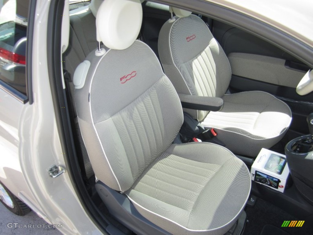 Tessuto Avorio-Nero/Avorio (Ivory-Black/Ivory) Interior 2012 Fiat 500 Lounge Photo #65714477
