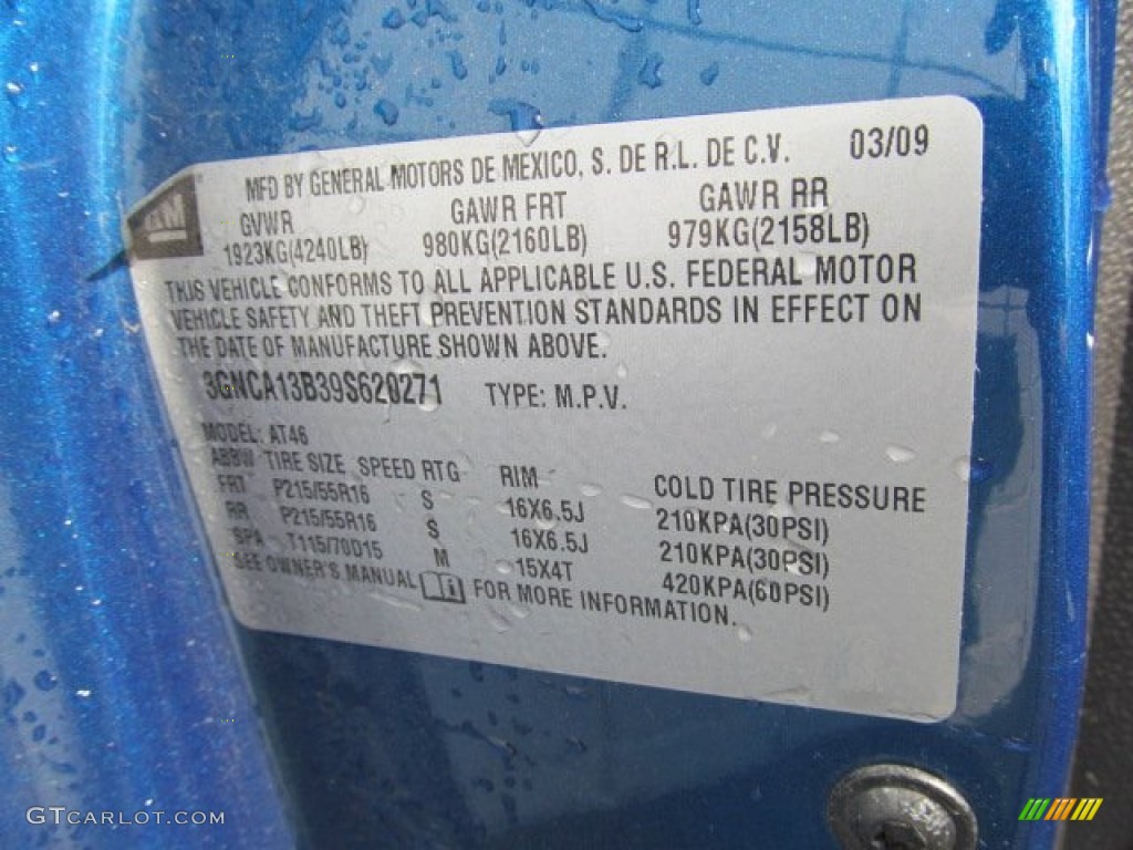 2009 Chevrolet HHR LS Info Tag Photos