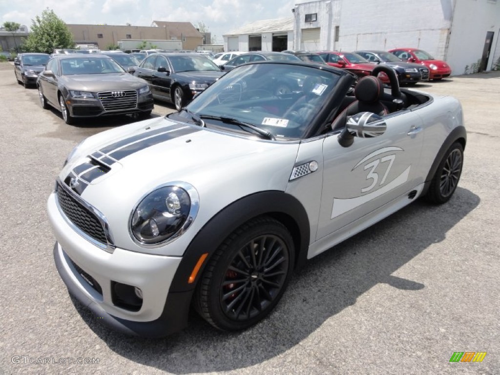 White Silver Metallic 2012 Mini Cooper John Cooper Works Roadster Exterior Photo #65722852