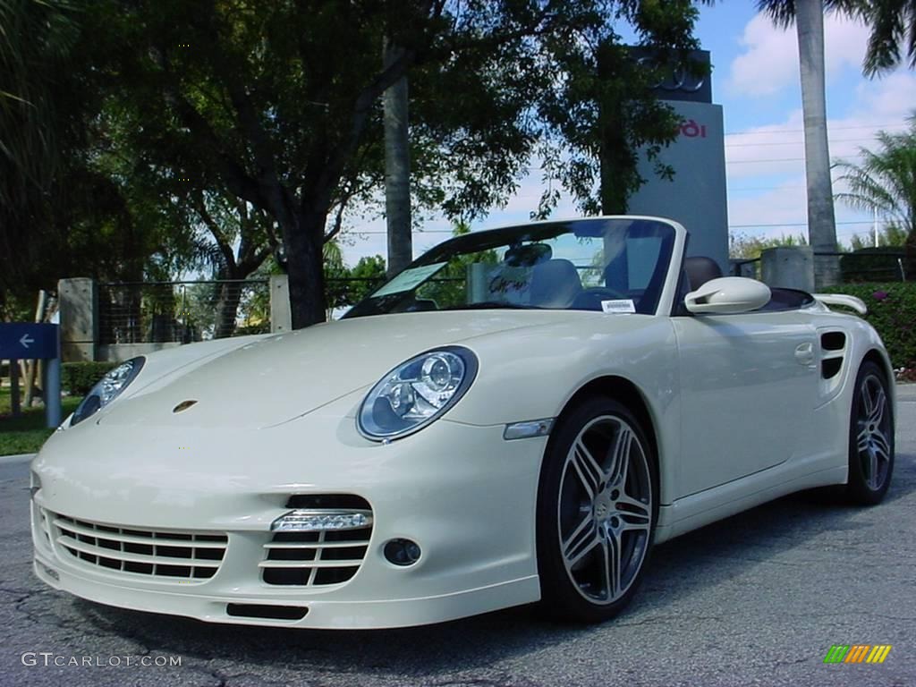 2009 911 Turbo Cabriolet - Cream White / Cocoa Brown photo #7