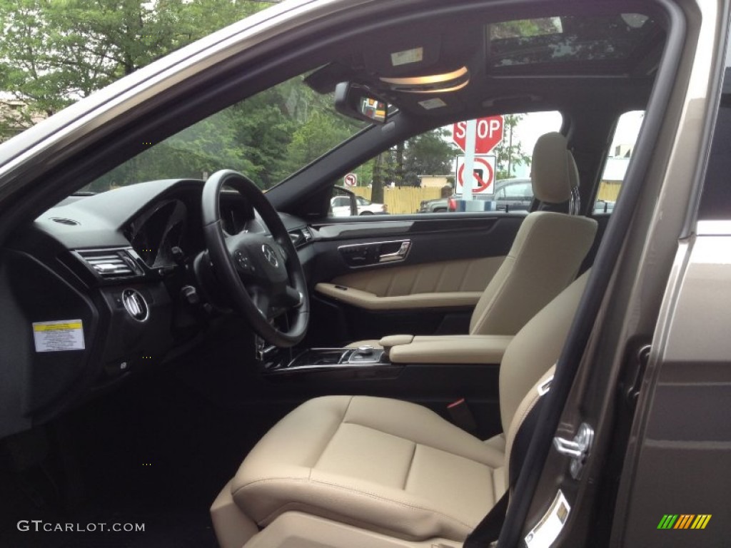 Almond/Black Interior 2011 Mercedes-Benz E 350 4Matic Sedan Photo #65724522
