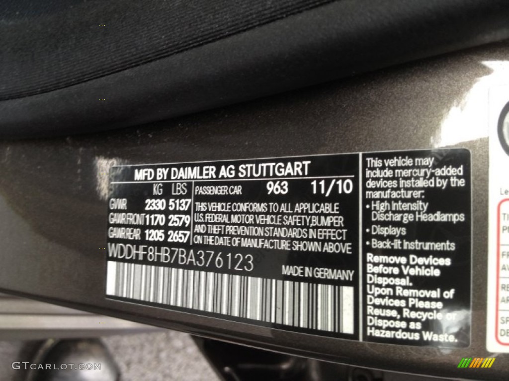 2011 E Color Code 963 for Indium Grey Metallic Photo #65724600