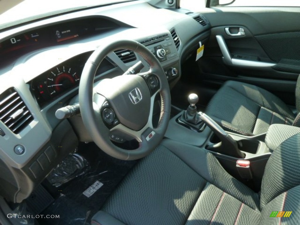 Black Interior 2012 Honda Civic Si Coupe Photo #65725168