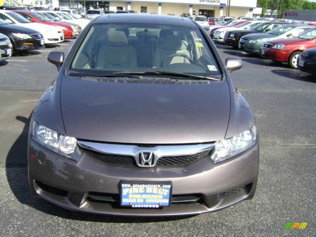 2010 Civic EX Sedan - Urban Titanium Metallic / Beige photo #2