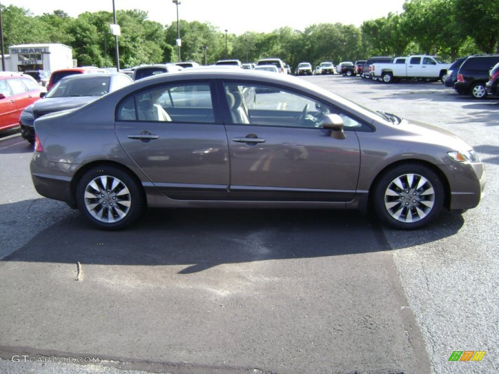 2010 Civic EX Sedan - Urban Titanium Metallic / Beige photo #7