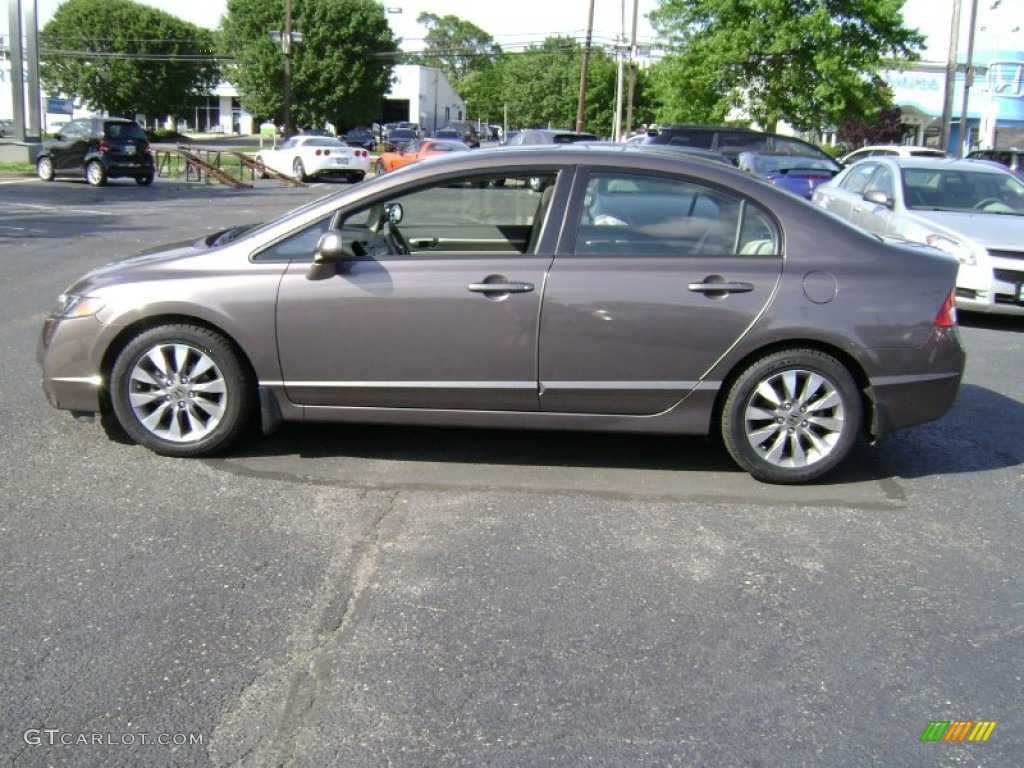 2010 Civic EX Sedan - Urban Titanium Metallic / Beige photo #9