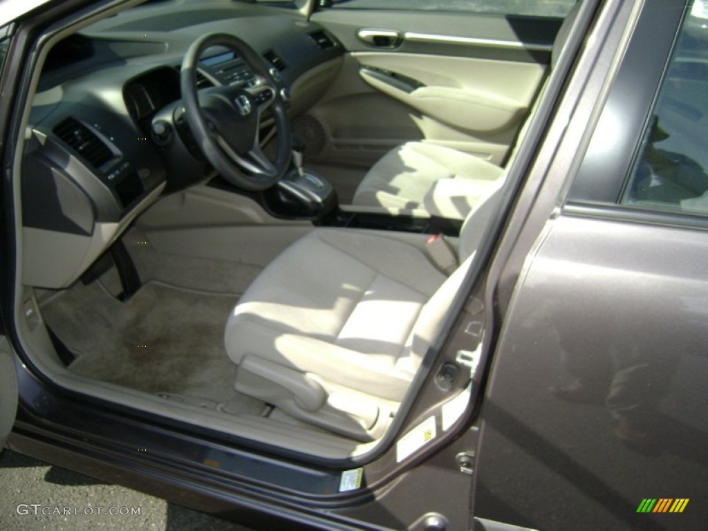 2010 Civic EX Sedan - Urban Titanium Metallic / Beige photo #10