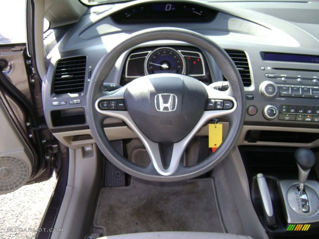 2010 Civic EX Sedan - Urban Titanium Metallic / Beige photo #13