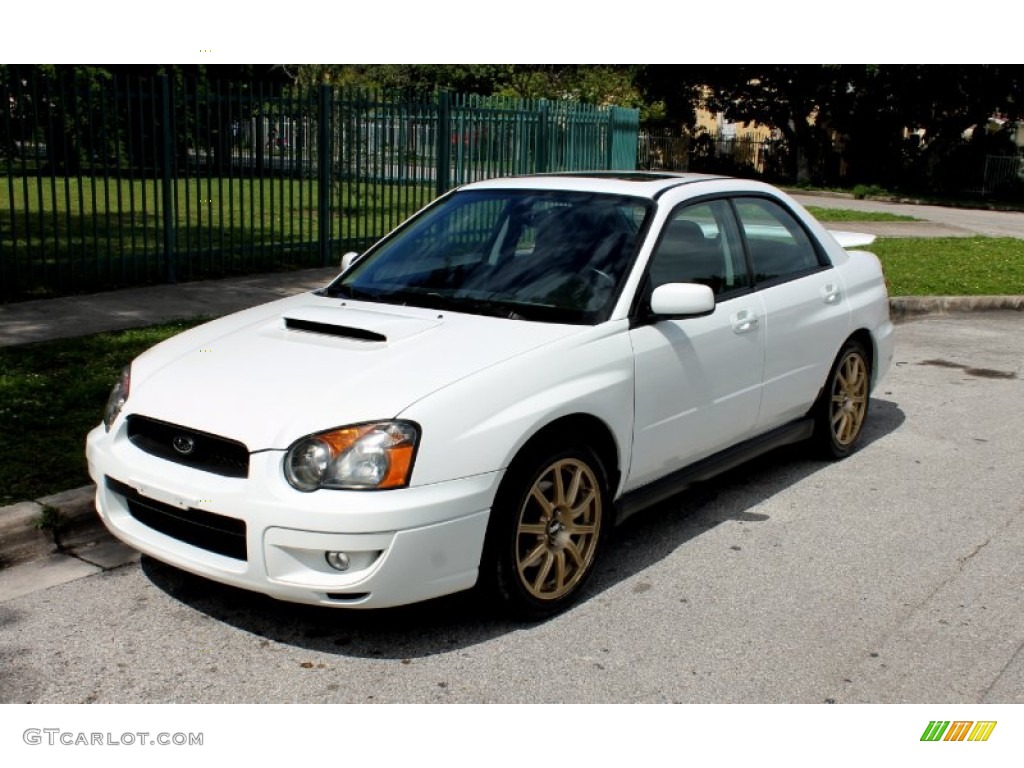 2004 Impreza WRX Sedan - Aspen White / Dark Gray photo #1