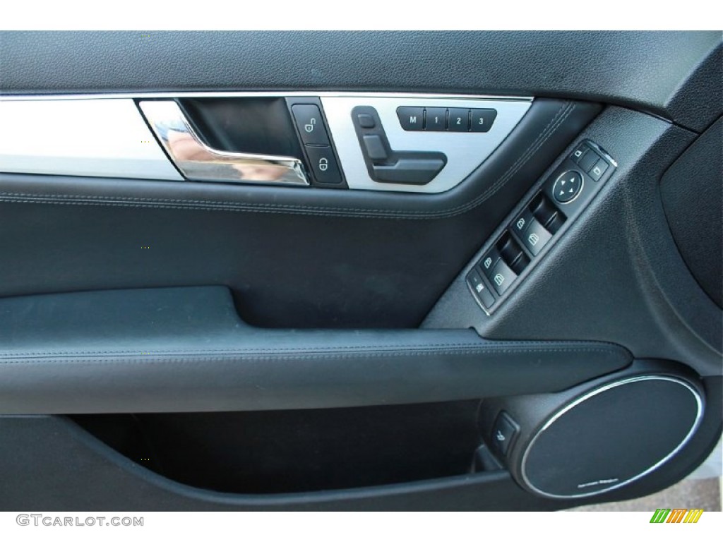 2009 Mercedes-Benz C 63 AMG Black AMG Premium Leather Door Panel Photo #65729167