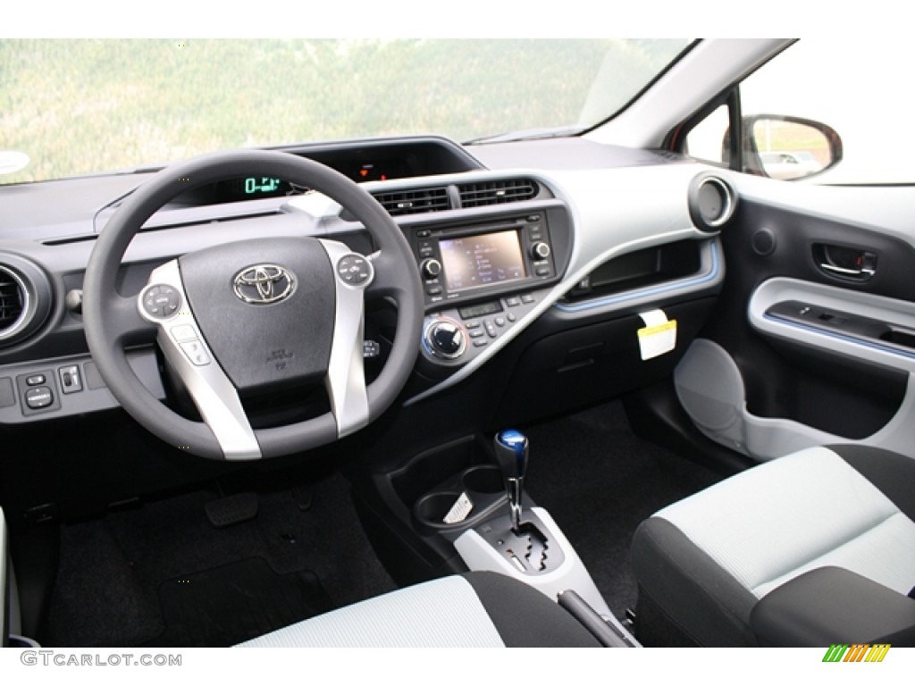 2012 Prius c Hybrid Three - Habanero / Light Blue Gray/Black photo #4