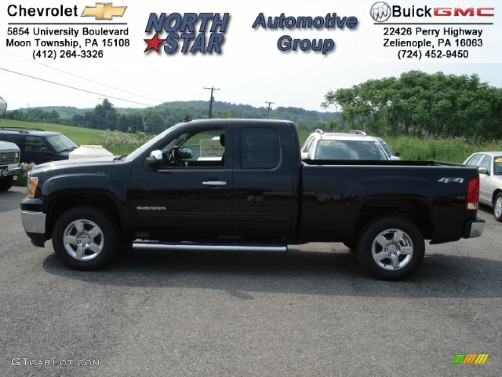 2012 Sierra 1500 SL Extended Cab 4x4 - Onyx Black / Dark Titanium photo #1