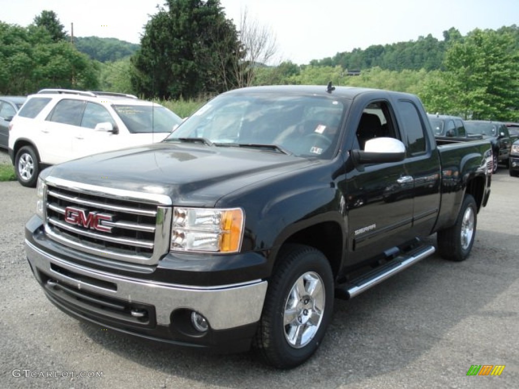 2012 Sierra 1500 SL Extended Cab 4x4 - Onyx Black / Dark Titanium photo #2