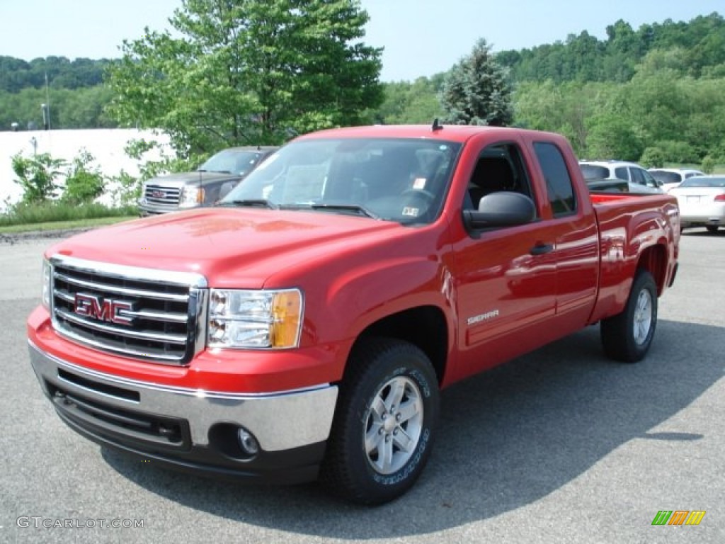 2012 Sierra 1500 SLE Extended Cab 4x4 - Fire Red / Ebony photo #2