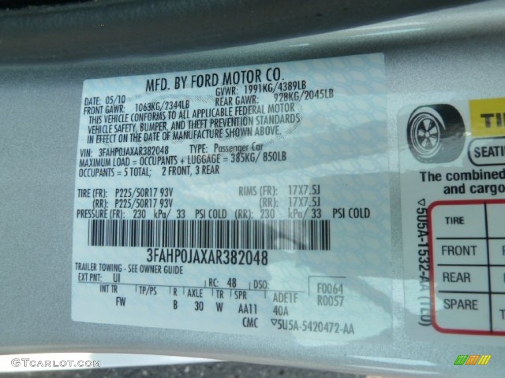 2010 Fusion SEL - Brilliant Silver Metallic / Charcoal Black photo #14