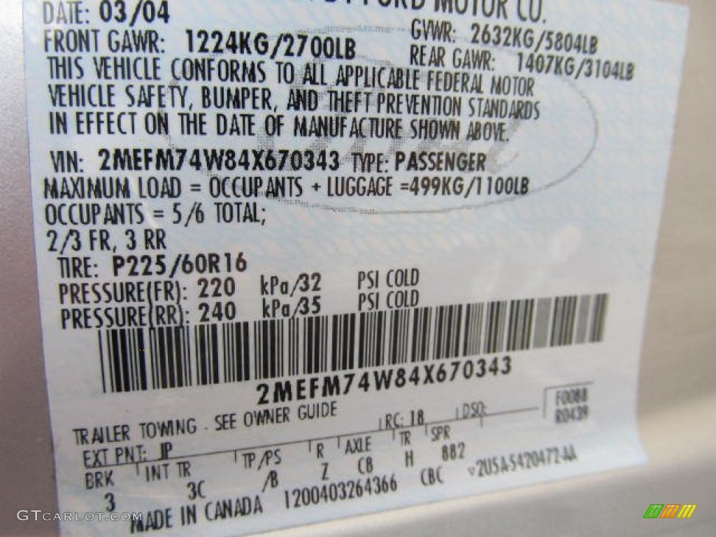 2004 Grand Marquis GS - Silver Birch Metallic / Medium Parchment photo #14