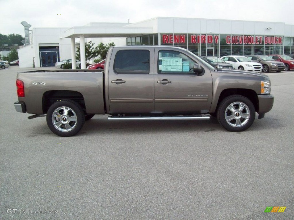 2012 Silverado 1500 LTZ Crew Cab 4x4 - Mocha Steel Metallic / Light Cashmere/Dark Cashmere photo #3