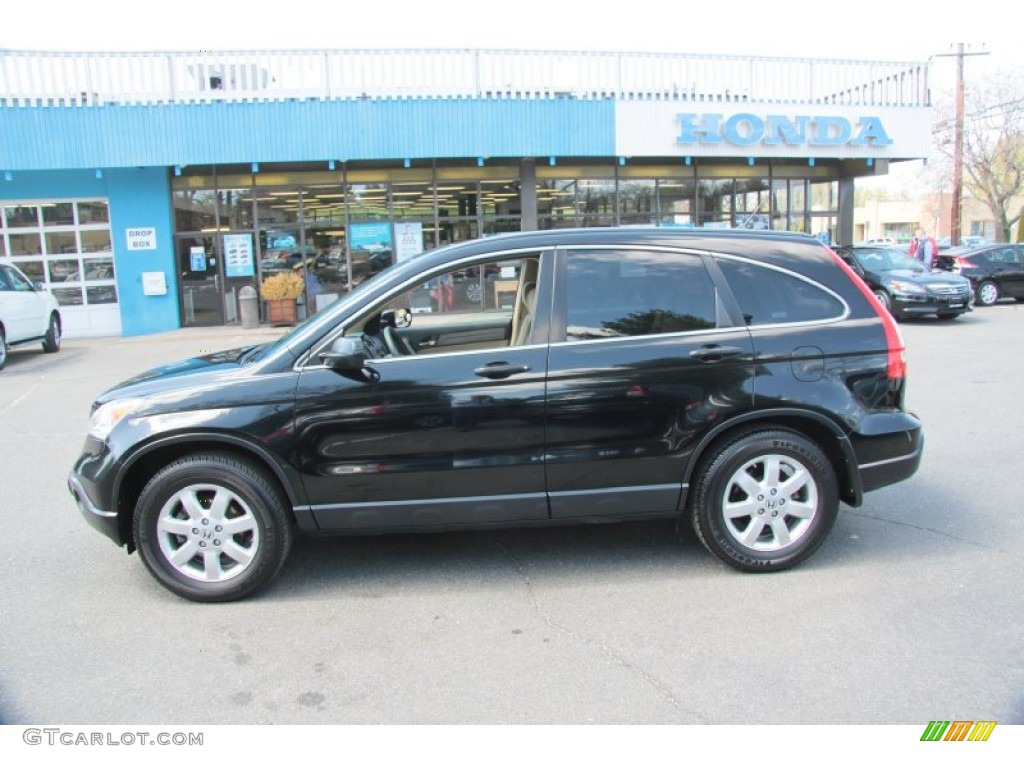 2008 CR-V EX 4WD - Nighthawk Black Pearl / Ivory photo #11