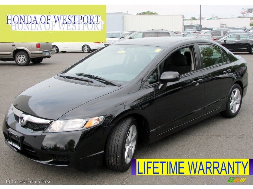 2010 Civic LX-S Sedan - Crystal Black Pearl / Black photo #1
