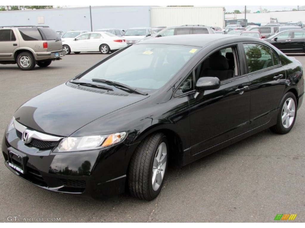 2010 Civic LX-S Sedan - Crystal Black Pearl / Black photo #2
