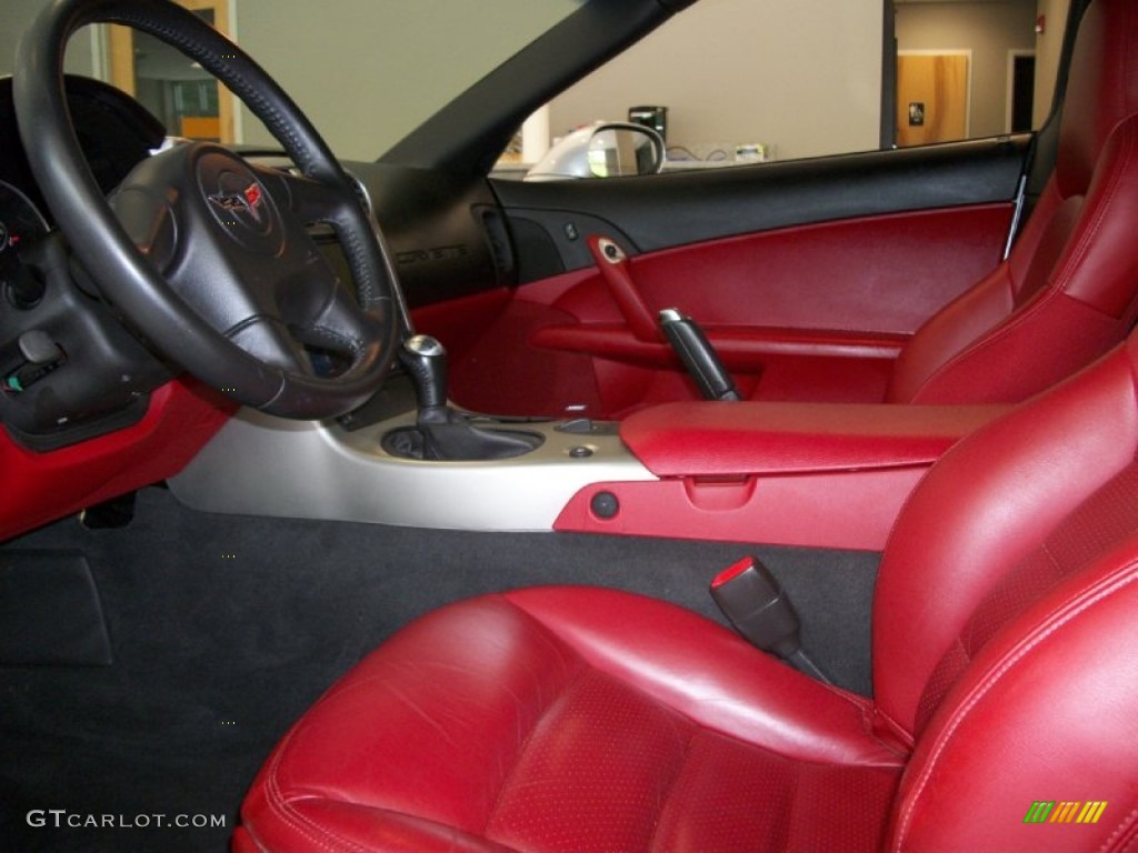 2005 Corvette Coupe - Machine Silver / Red photo #6