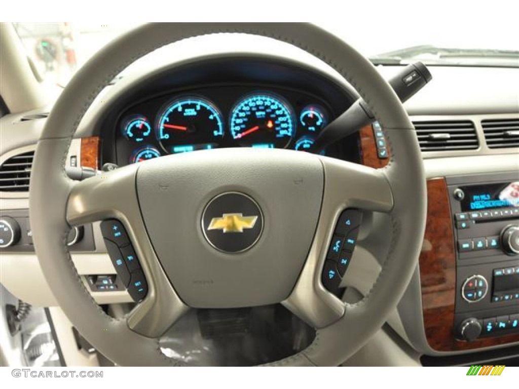 2012 Chevrolet Silverado 3500HD LTZ Crew Cab 4x4 Dark Titanium/Light Titanium Steering Wheel Photo #65756827