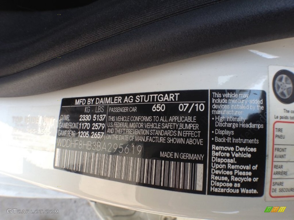 2011 E Color Code 650 for Arctic White Photo #65757445