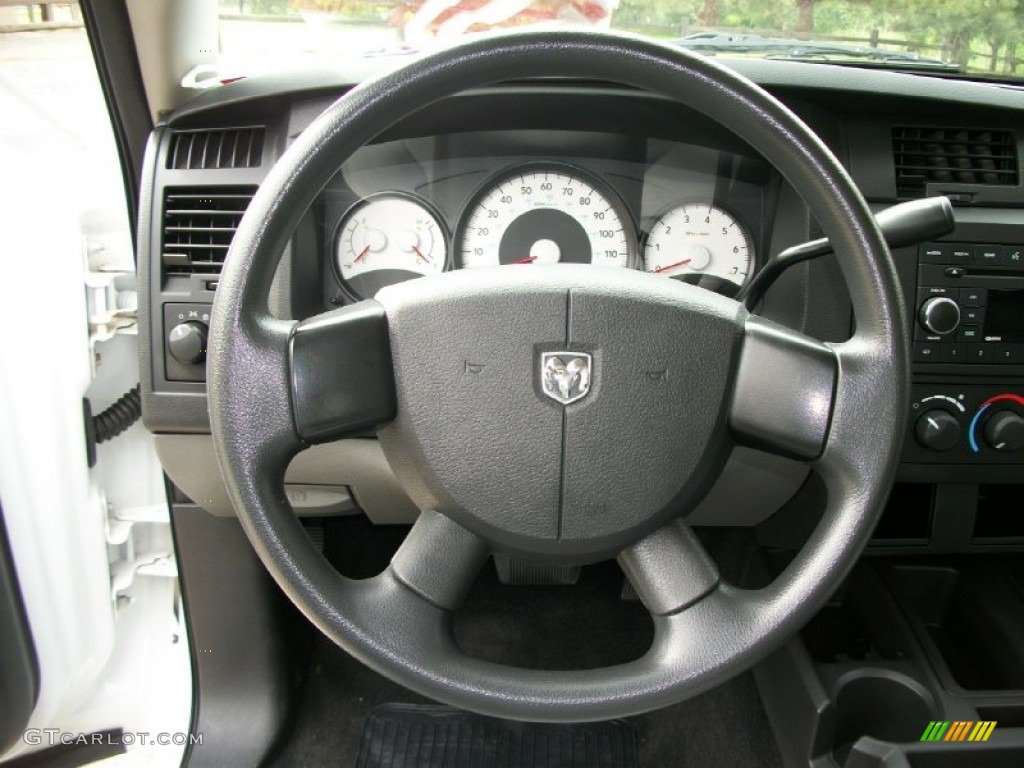 2008 Dodge Dakota ST Extended Cab Dark Slate Gray/Medium Slate Gray Steering Wheel Photo #65759233