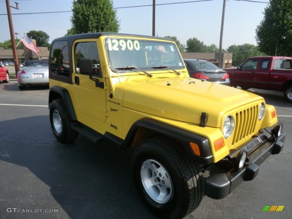 2002 Wrangler Sport 4x4 - Solar Yellow / Agate Black photo #3