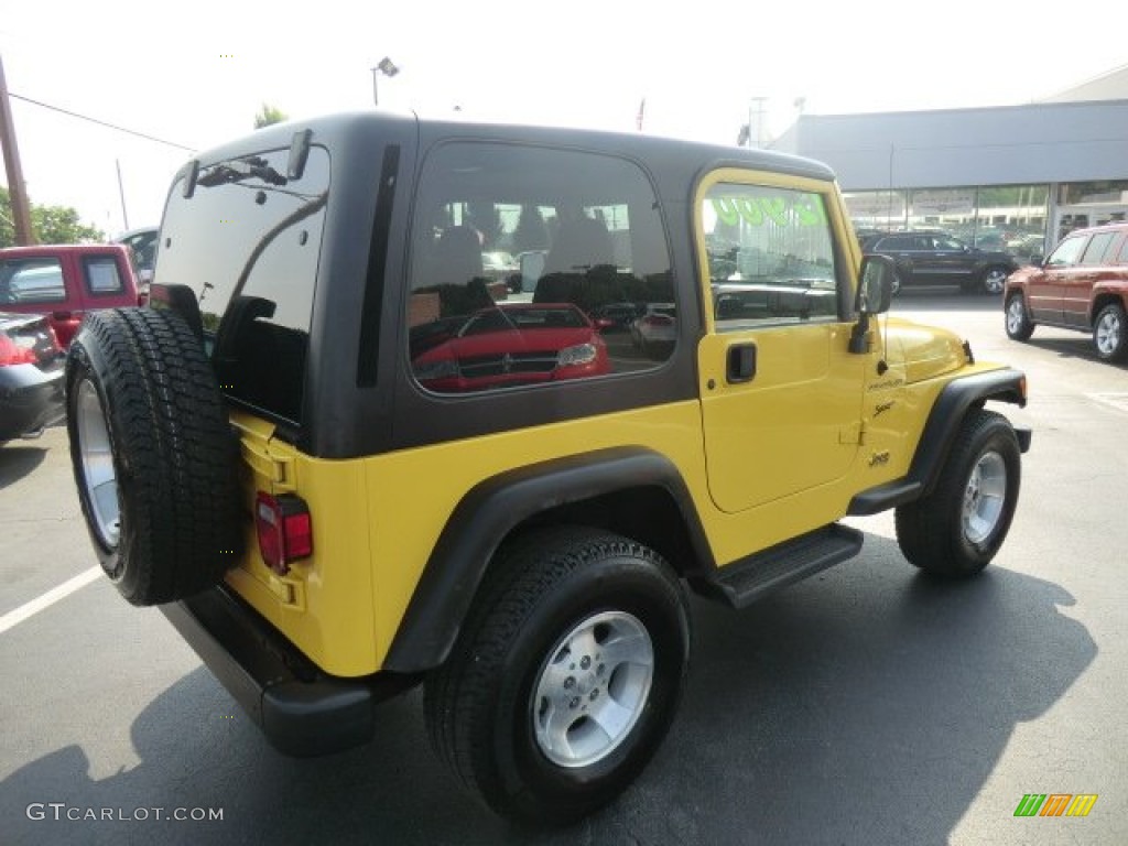 2002 Wrangler Sport 4x4 - Solar Yellow / Agate Black photo #4