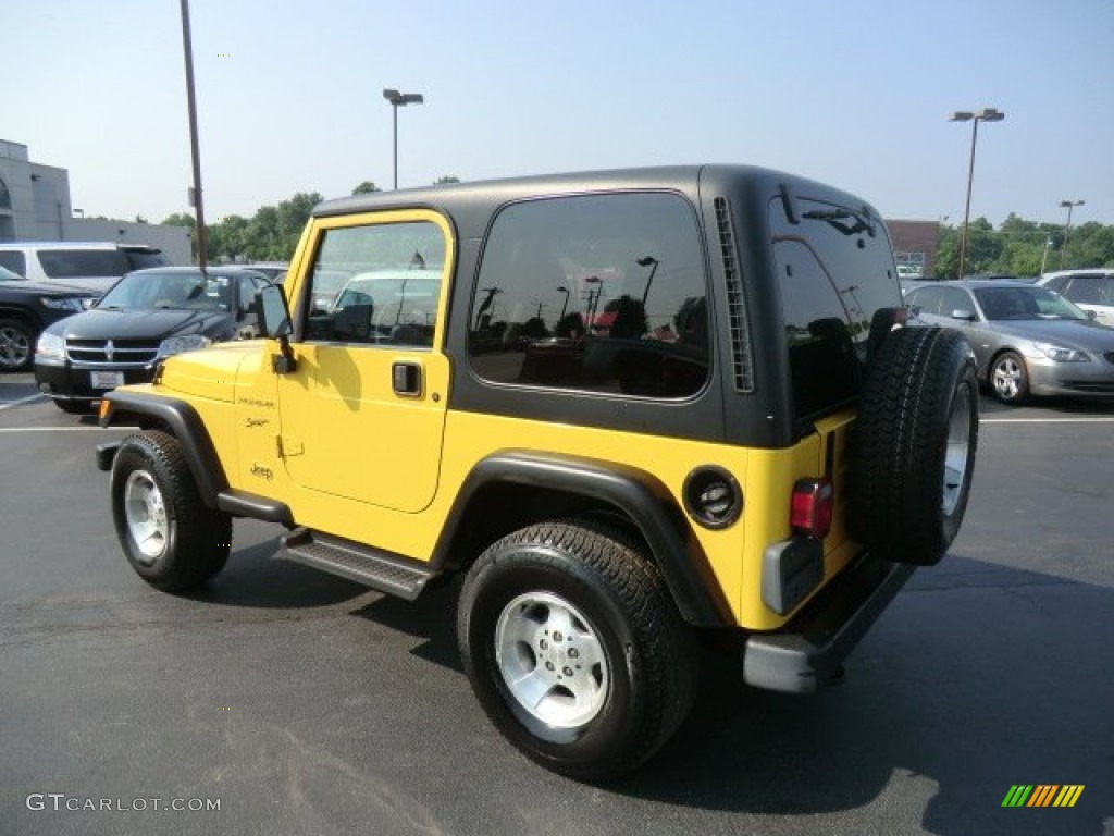 2002 Wrangler Sport 4x4 - Solar Yellow / Agate Black photo #6