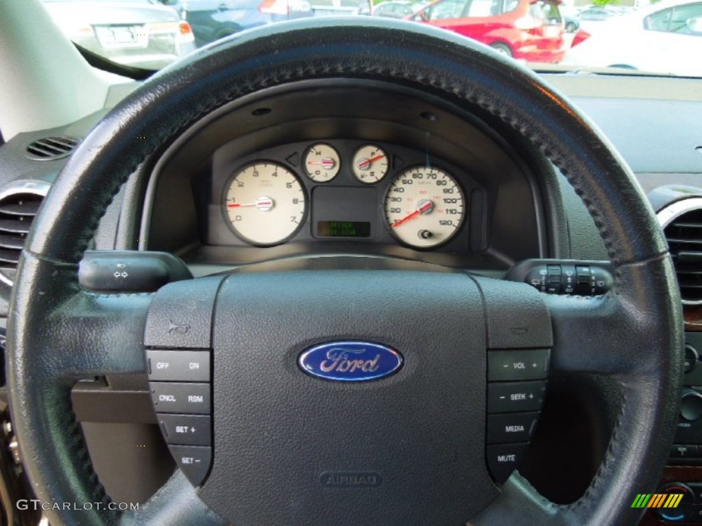2005 Ford Freestyle Limited Black Steering Wheel Photo #65759794