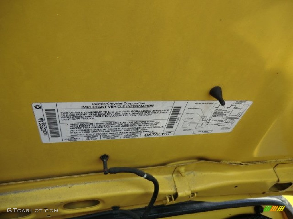 2002 Wrangler Sport 4x4 - Solar Yellow / Agate Black photo #19