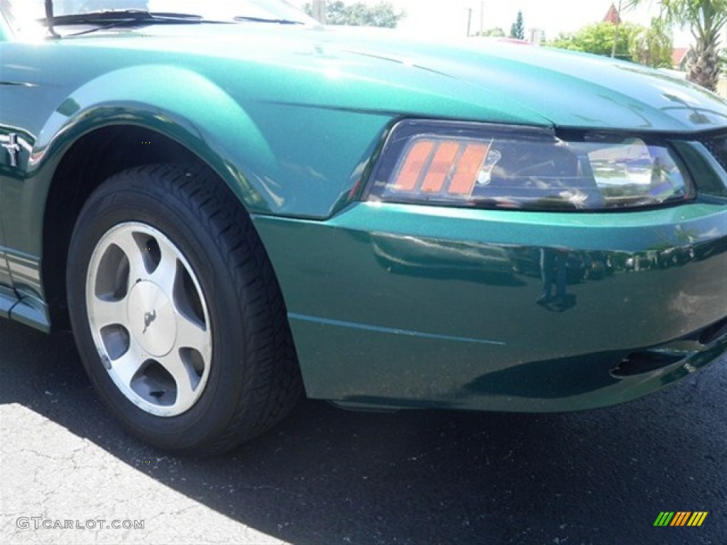 2000 Mustang V6 Coupe - Amazon Green Metallic / Medium Parchment photo #2