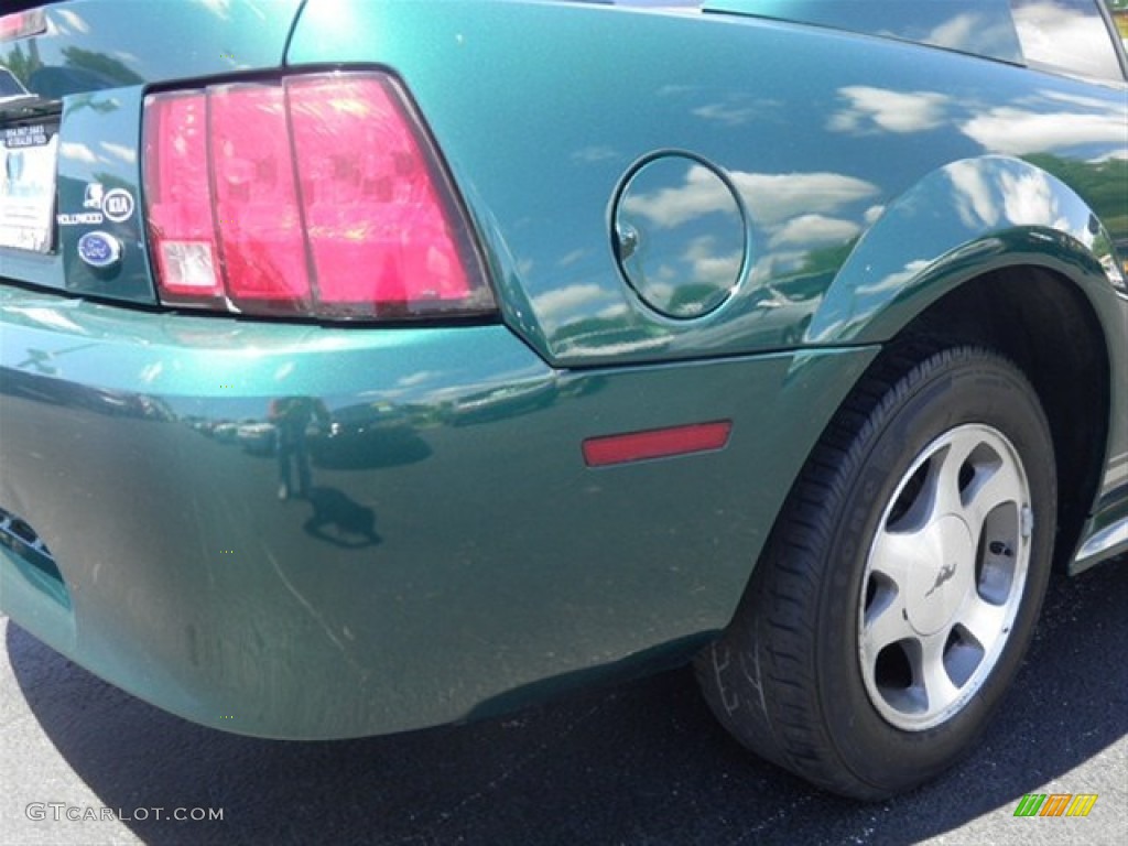 2000 Mustang V6 Coupe - Amazon Green Metallic / Medium Parchment photo #10