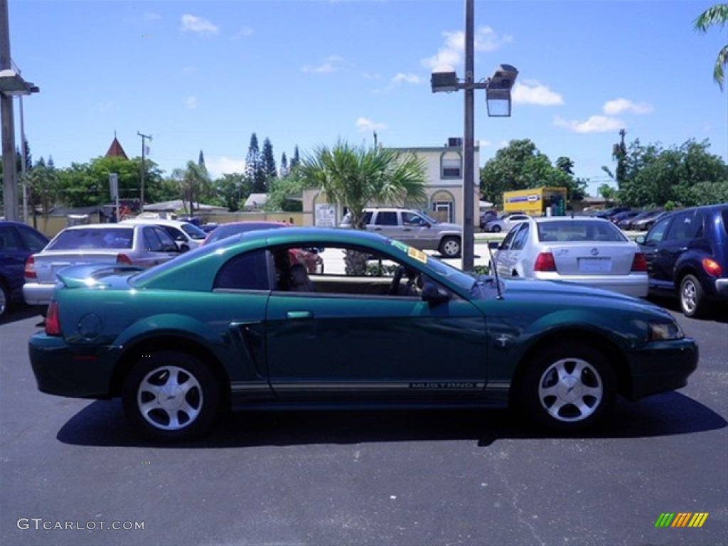 2000 Mustang V6 Coupe - Amazon Green Metallic / Medium Parchment photo #12