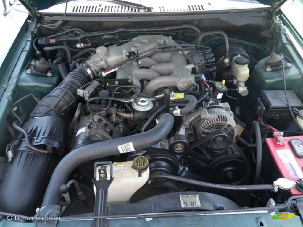 2000 Mustang V6 Coupe - Amazon Green Metallic / Medium Parchment photo #24