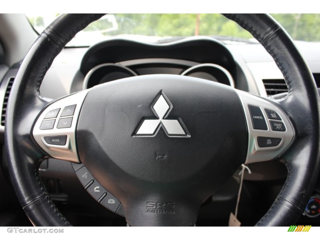 2008 Mitsubishi Outlander ES 4WD Black Steering Wheel Photo #65762188