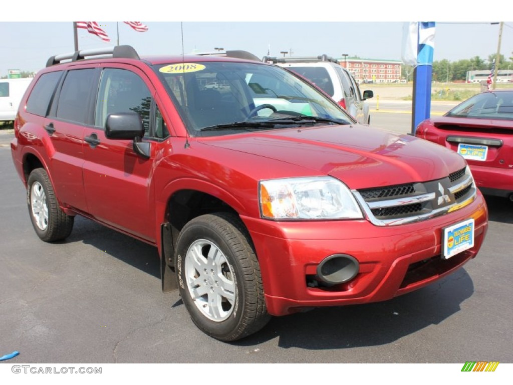 2008 Endeavor LS AWD - Rave Red / Black photo #16