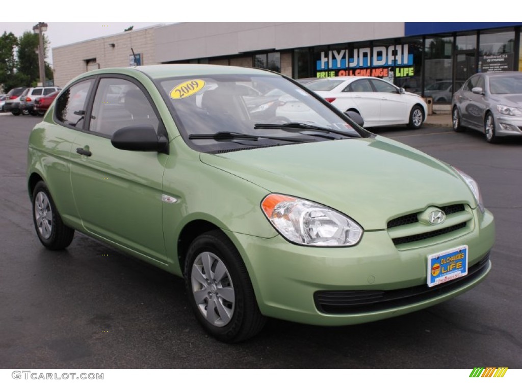 2009 Accent GS 3 Door - Apple Green / Gray photo #17