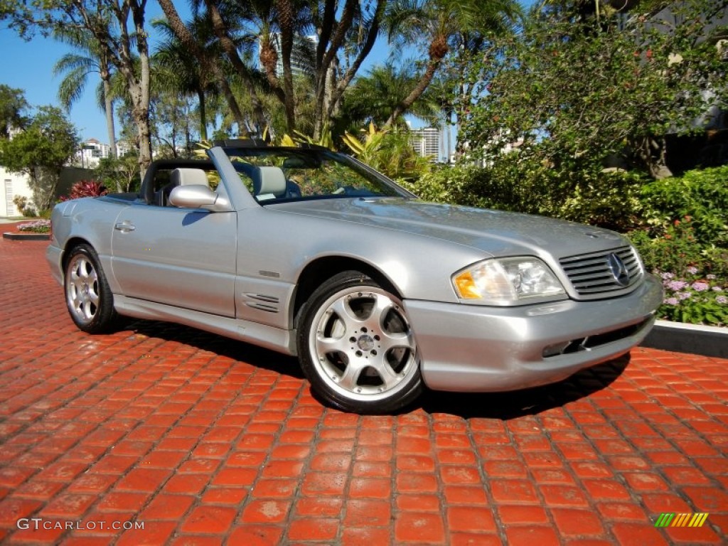 Silver Arrow Ultra Metallic 2002 Mercedes-Benz SL 500 Silver Arrow Roadster Exterior Photo #65764843