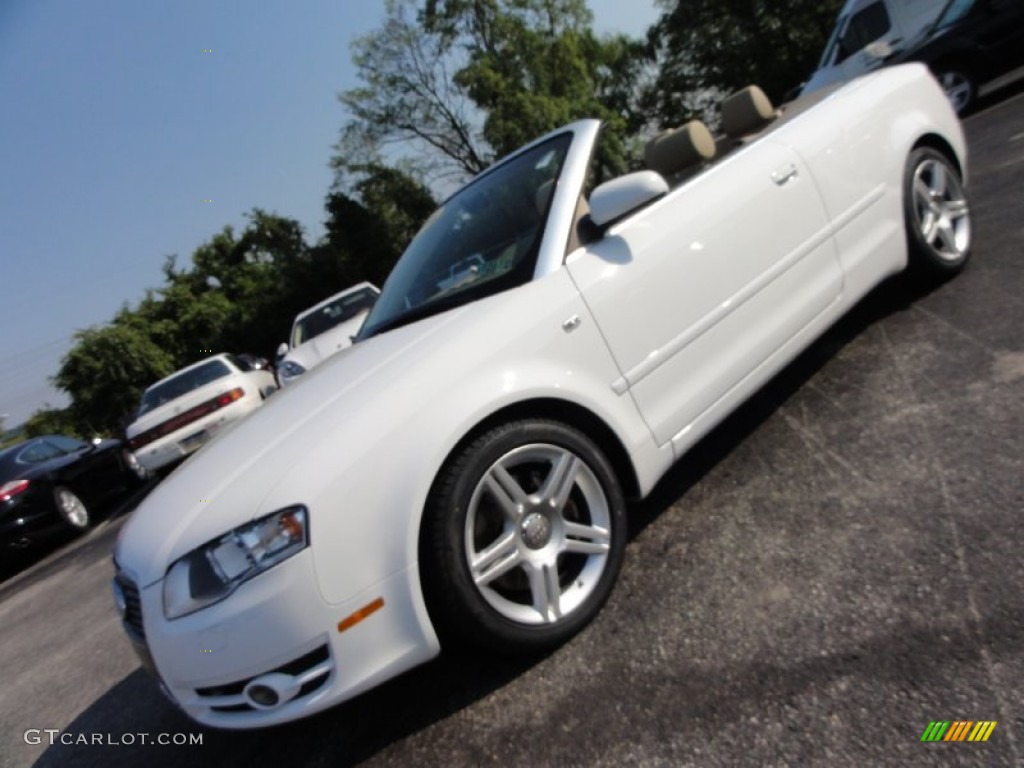 2008 A4 2.0T quattro Cabriolet - Ibis White / Beige photo #1