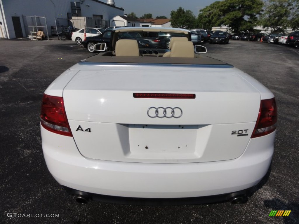 2008 A4 2.0T quattro Cabriolet - Ibis White / Beige photo #9