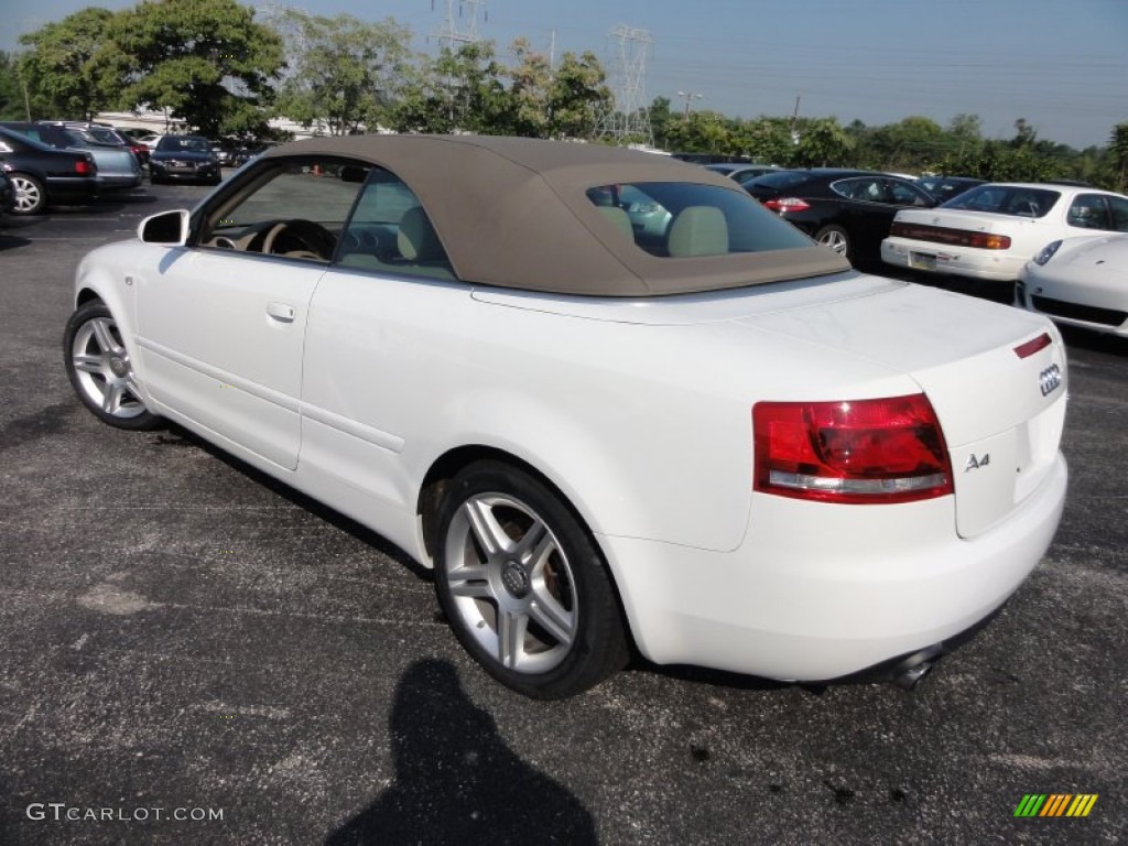 2008 A4 2.0T quattro Cabriolet - Ibis White / Beige photo #39