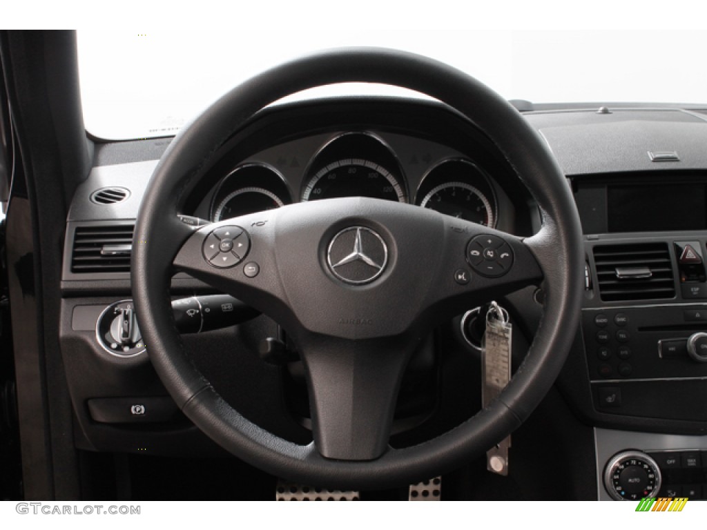 2009 Mercedes-Benz C 300 4Matic Sport Black Steering Wheel Photo #65766514