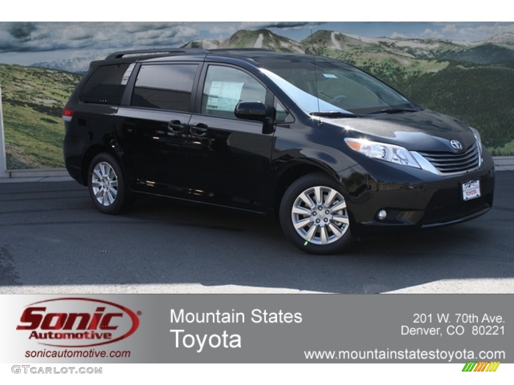 2012 Sienna XLE AWD - Black / Light Gray photo #1